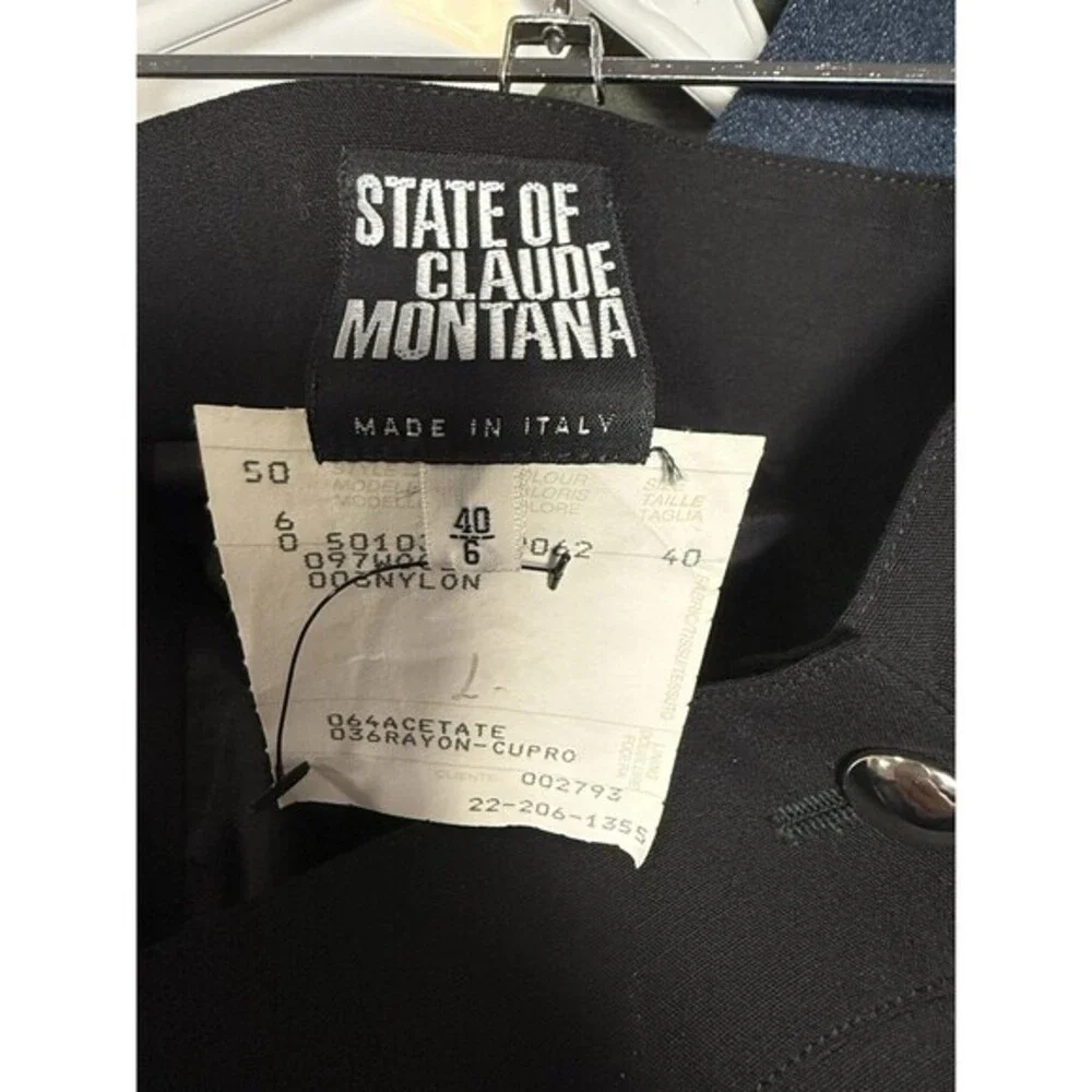 State Of‎ Claude Montana NWT Vintage Skirt Black Women’s Size 6 Made In Italy